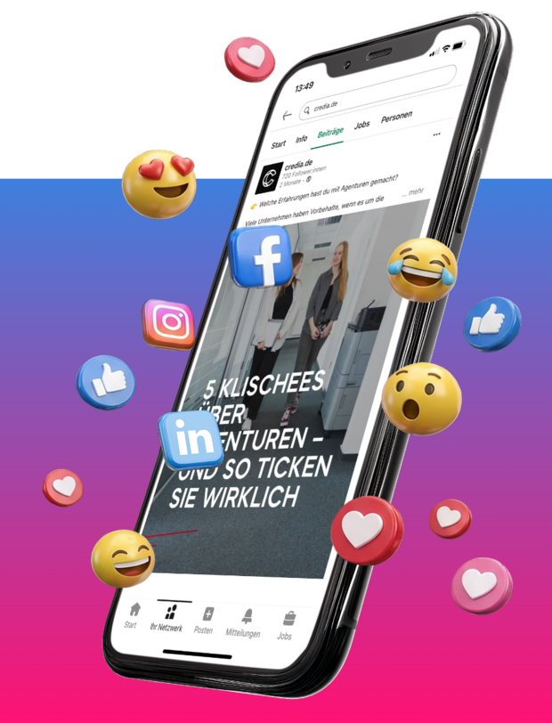 Smartphone mit 3D-Emojis Smartphone mit 3D-Emojis